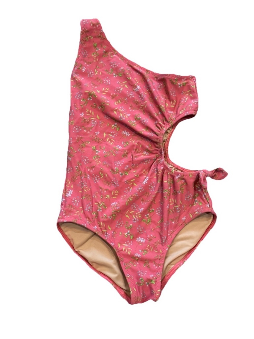 J Crew crewcuts girls pink floral print swimsuit one piece bathing suit 6-7